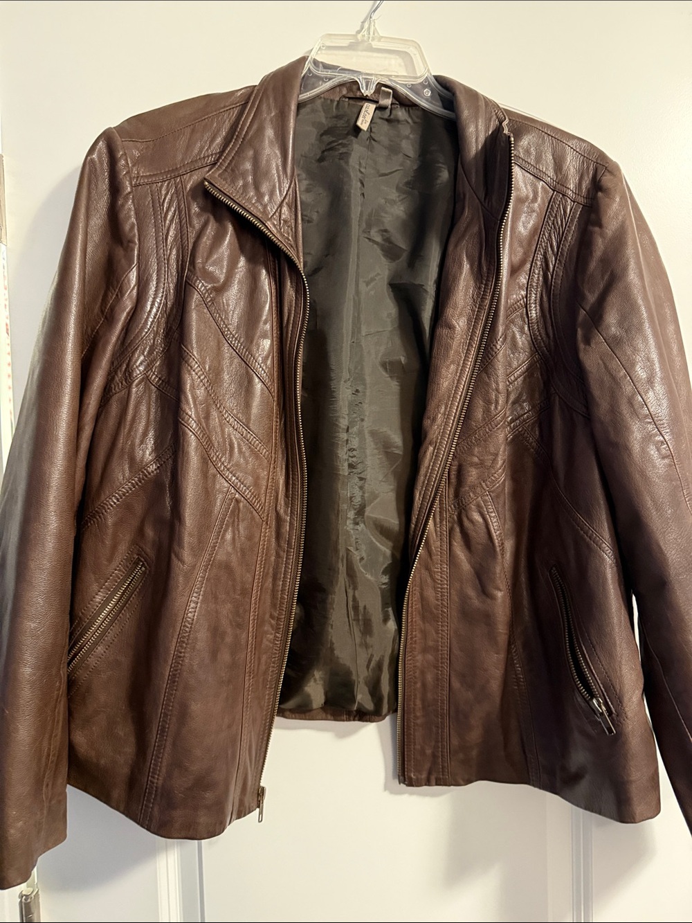 Women's Dark Brown Leather Bomber Jacket Carlson (Nordstrom)
